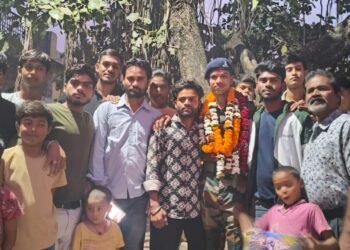 Agniveer Ravindra Jangde came to the village for the first time