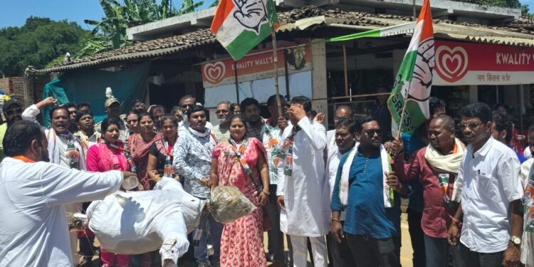 Congress's statewide protest against the arrest of Chaitanya Baghel