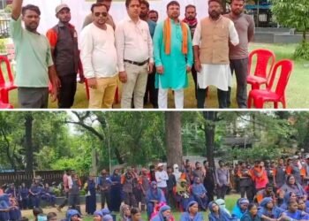 BJMTUC के तत्वाधान में बिलासपुर में हुआ सांकेतिक प्रदर्शन, सफाई कर्मियों के वेतन में विसंगतियों को लेकर हुआ प्रदर्शन