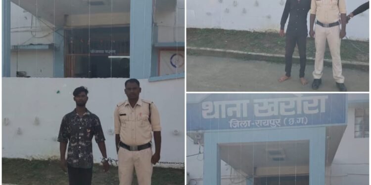 During surprise checking by Kharora police, the accused were arrested with illegally kept knives