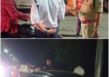 Raipur Police's campaign against drunk and driving late at night continues
