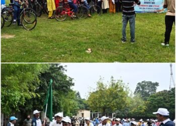 Enthusiastic participation of school students under Fit India "Sundays on Cycle"