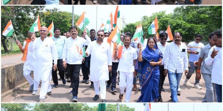 A grand Tiranga Yatra was organized in Berla under the Har Ghar Tiranga Abhiyan