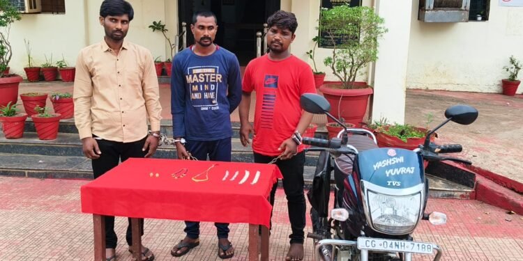 Three accused, including two brothers, were arrested for breaking into a vacant house and committing theft.