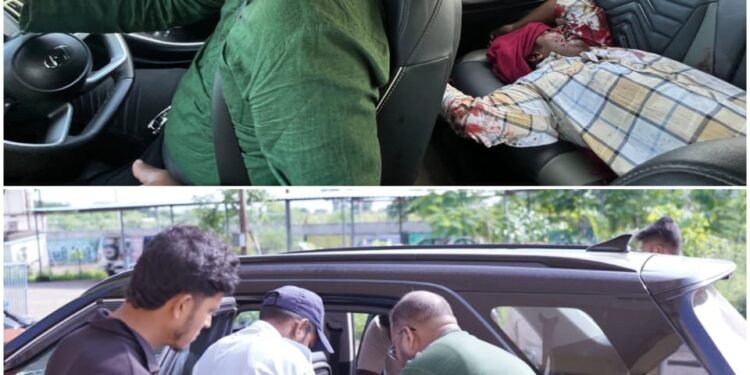 MLA Dipesh Sahu's brother Prof. Y. D. Sahu came forward to save the life of a youth injured in a road accident