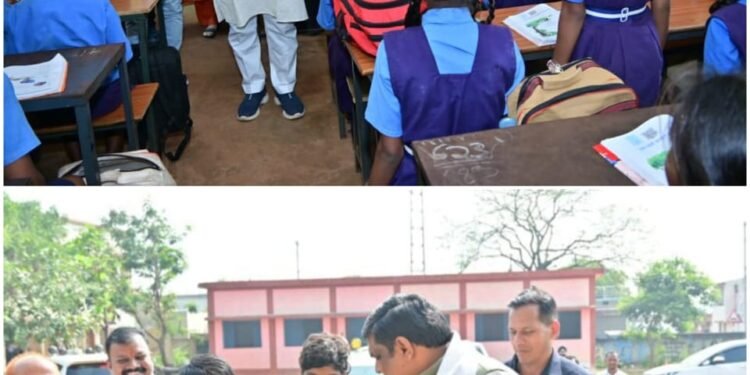 Education Minister Gajendra Yadav conducted a surprise inspection of schools in Durg district