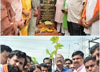 Minister Gajendra Yadav inaugurated the newly constructed shed and waiting room at Ward No. 55 Pulgaon Muktidham premises at a cost of Rs. 31.49 lakh.