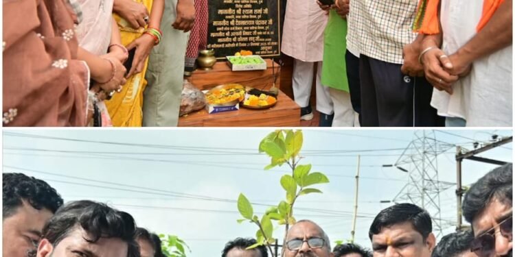 Minister Gajendra Yadav inaugurated the newly constructed shed and waiting room at Ward No. 55 Pulgaon Muktidham premises at a cost of Rs. 31.49 lakh.