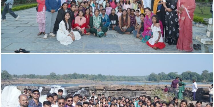 Students of free coaching centre Shri Ram Academy went on an educational tour of Bastar with MLA Sahu.