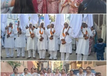 The grand Satnaam procession was led by seven saint flag bearers, and the Akhara team showcased it. _Newsxpress