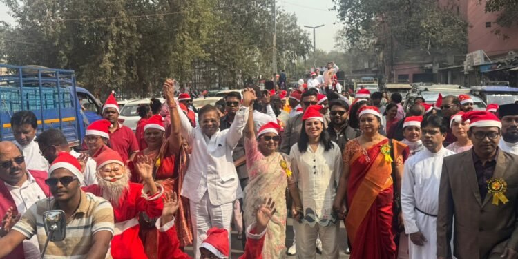 Amit Jogi attended the Christmas rally with his wife Richa Jogi.