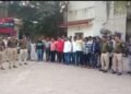 Raipur Police Commissionerate's strictness; parade of 149 goon surveillance criminals from 9 police stations