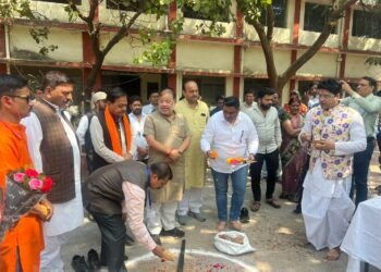 Bhumi Pujan was performed for the early construction of additional rooms at Government J. Yoganandam Chhattisgarh College for Rs. 10 lakh.