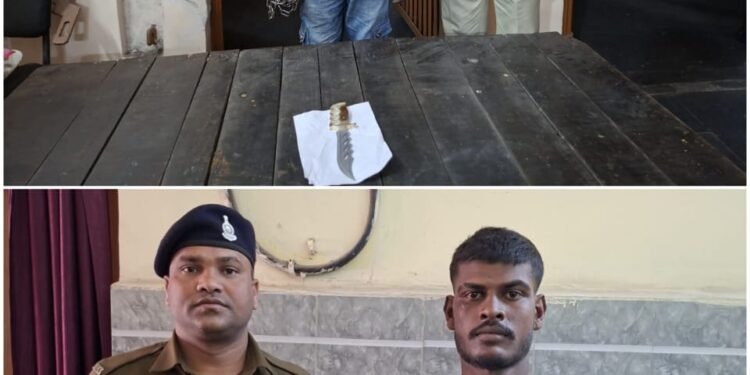 Accused Ronit Pandit arrested with a sharp knife