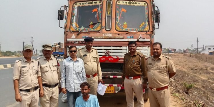 18 kg of ganja and a truck seized
