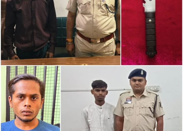 3 accused arrested with sharp knives