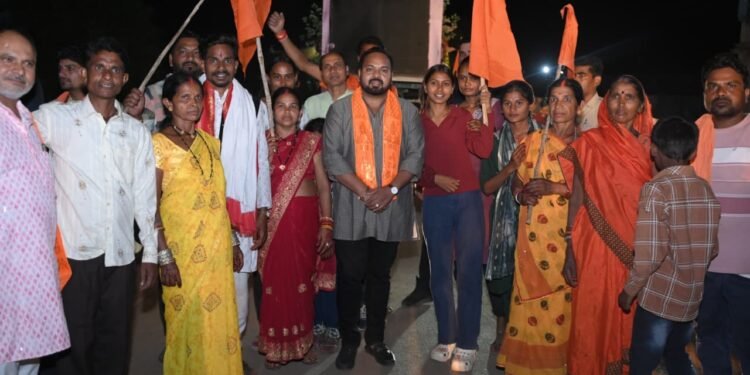 On the auspicious occasion of Ram Navami, a grand procession was held in Kusmi Nagar.