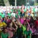 The grand Holi gathering of Green Army concluded with the beats of drums and Holi of flowers.