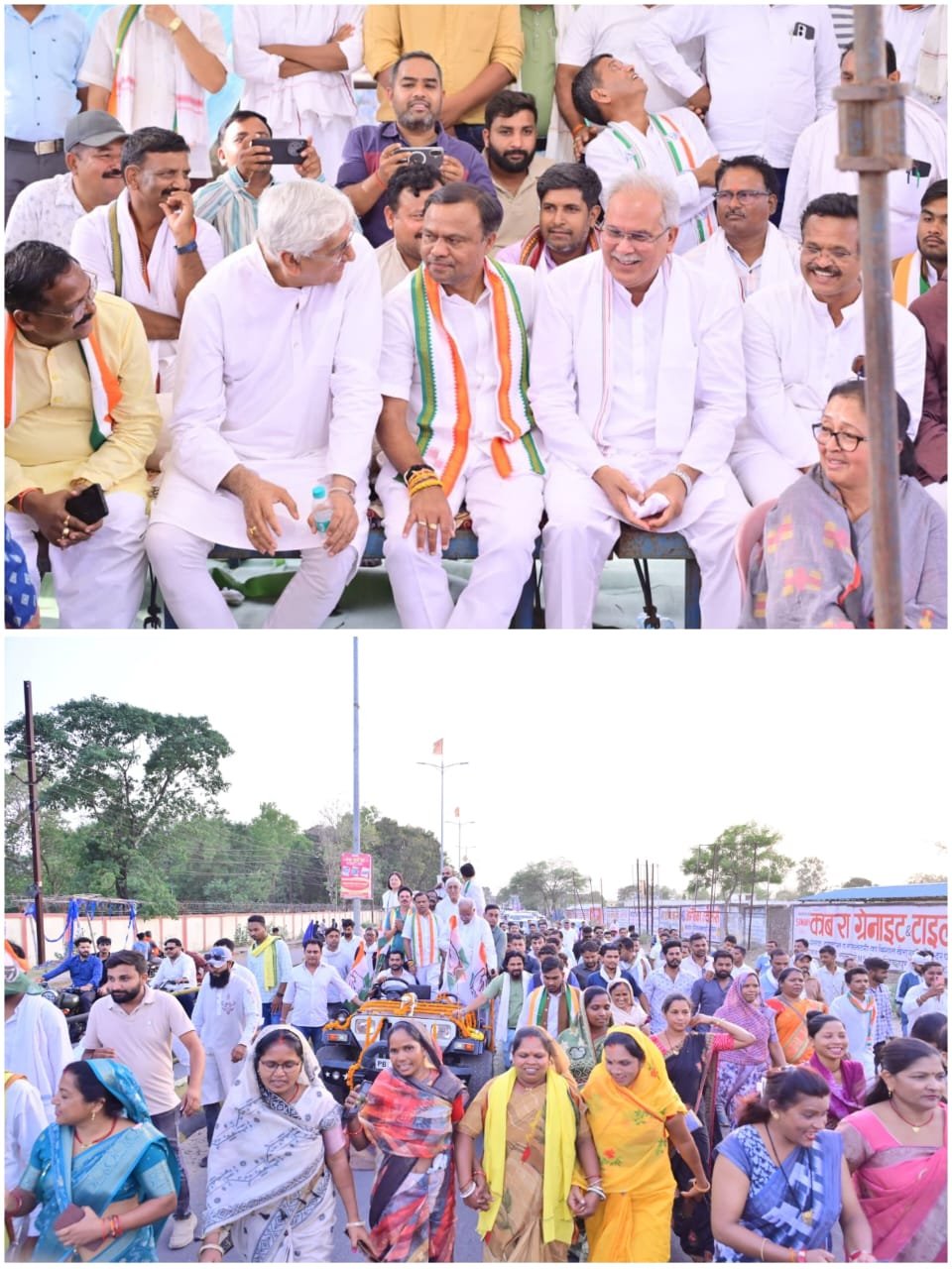 Congress protest continues in front of Vishrampur police station in Rajpur