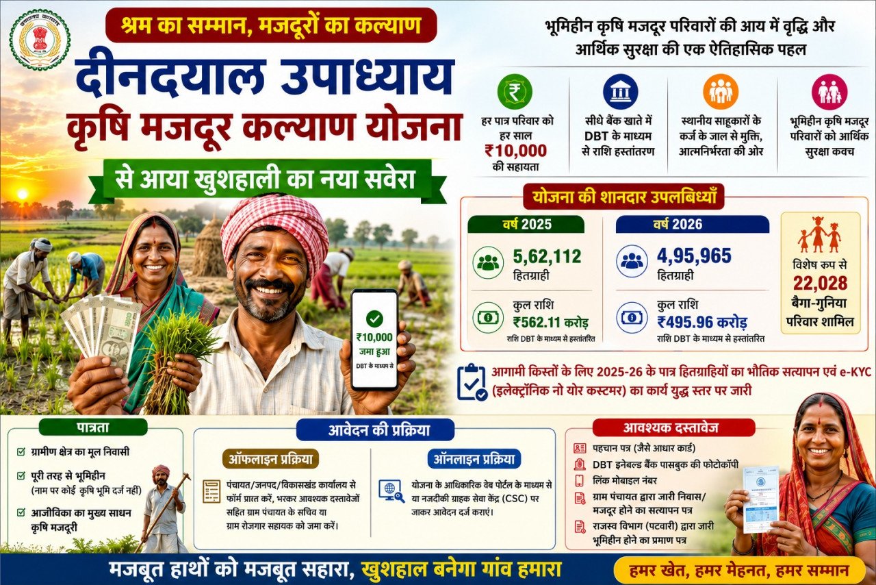 A new dawn of prosperity brought by the Deendayal Upadhyaya Agricultural Labourer Welfare Scheme.