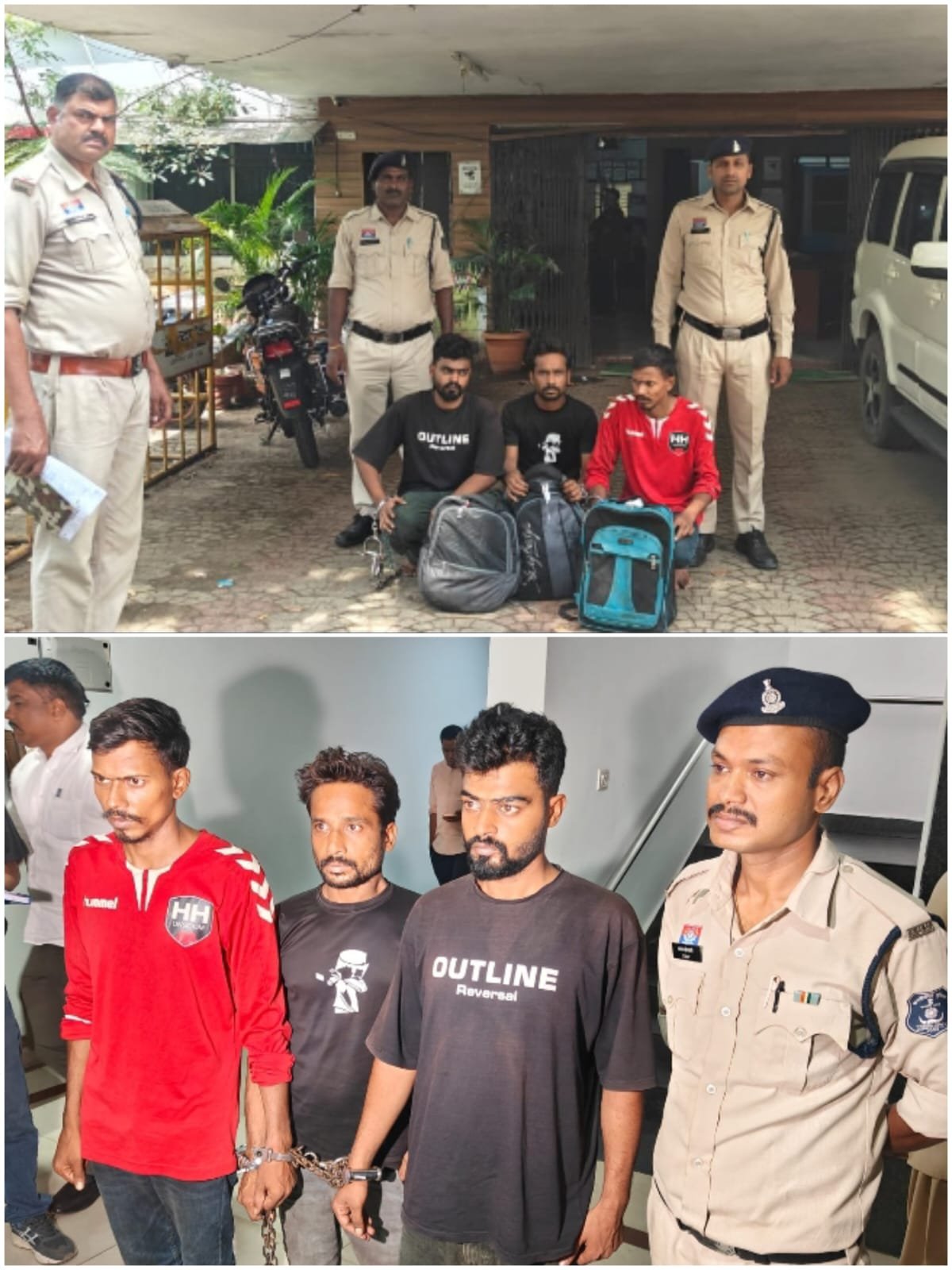 Three interstate smugglers arrested in Raipur with 10.226 kg of cannabis; contraband worth ₹5.12 lakh seized.