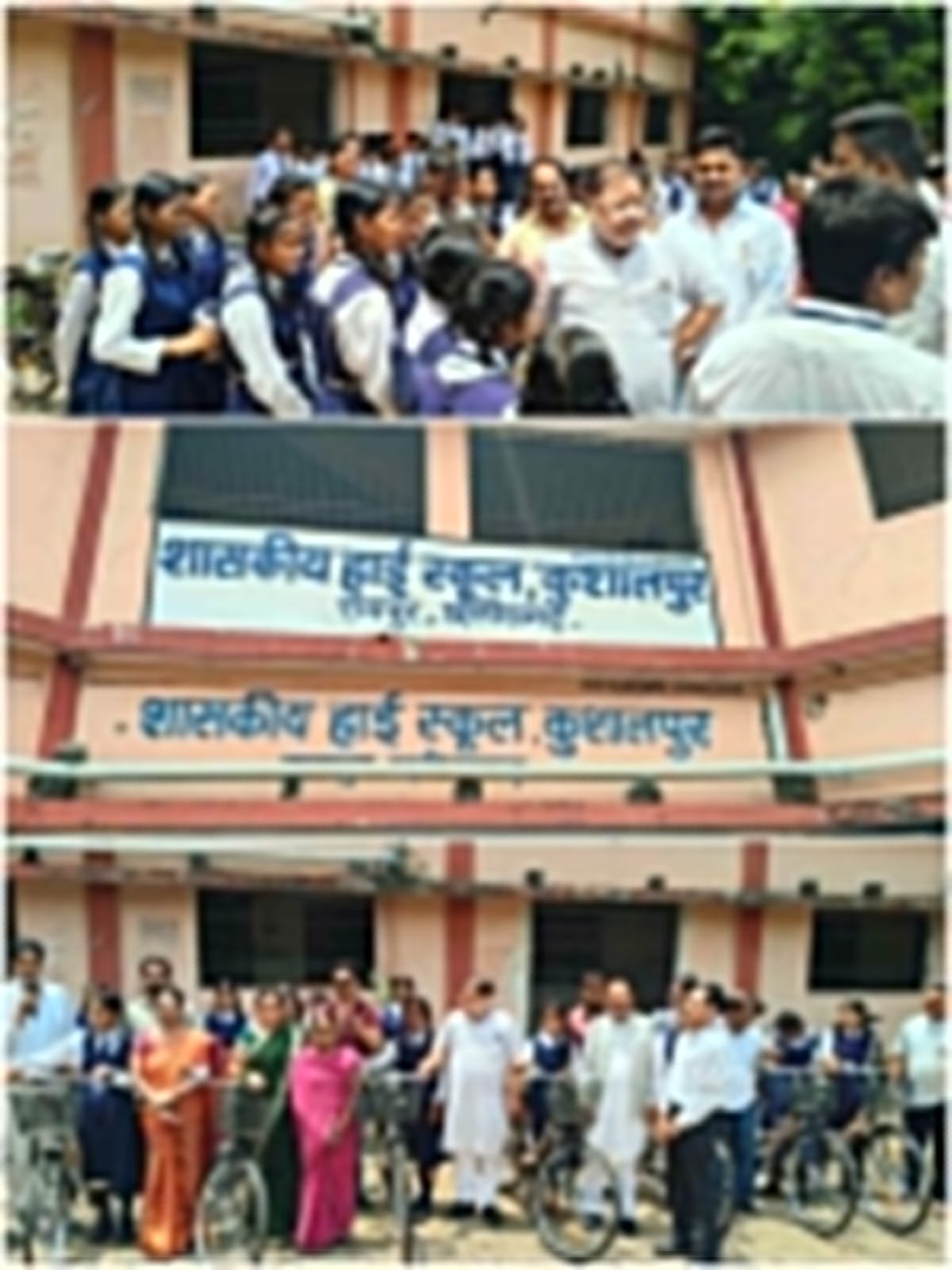 Raipur South MLA Sunil Soni visited the Government High School in Kushalpur and distributed bicycles to female students under the Saraswati Yojana.
