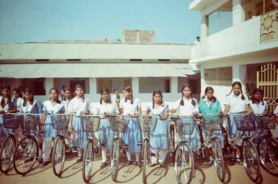 55 female students received free bicycles under the Saraswati Bicycle Scheme.