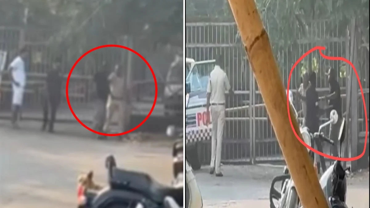 सीएम हाउस के बाहर हंगामा: अज्ञात शख्स ने गाड़ियों के शीशे तोड़े, पुलिस ने किया गिरफ्तार